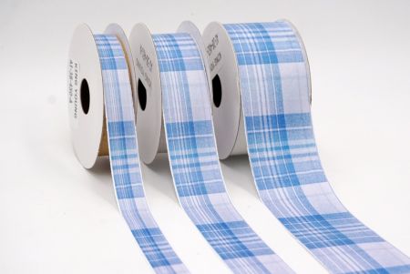 Himmelblau und weißes Karomuster Band_AI